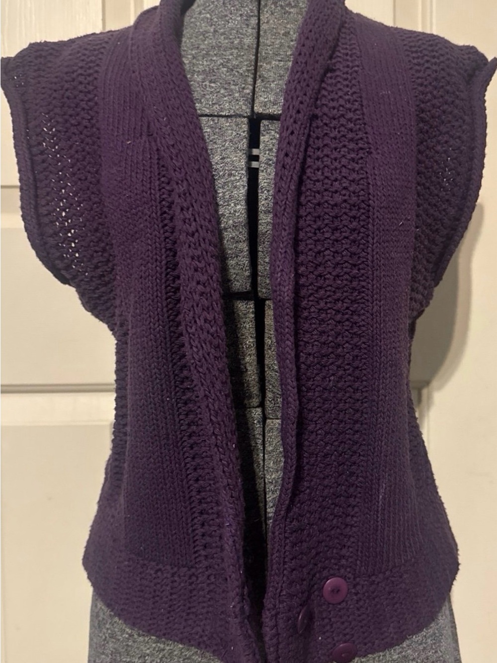 Davidson road Purple Open-Front Knit Women's Sweater Vest